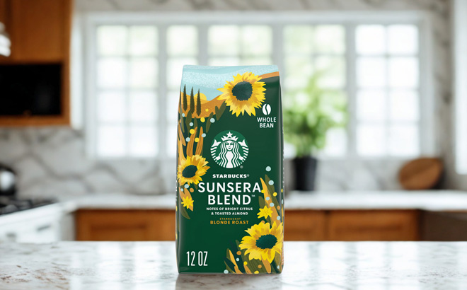 A Bag of Starbucks Sunsera Blend Whole Bean Coffee on a Table