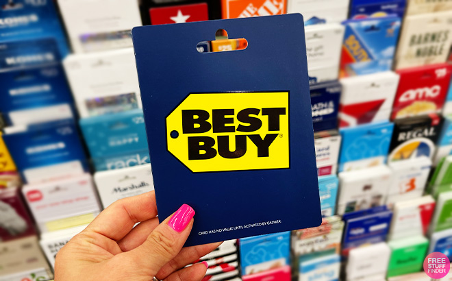 A Person Holding Best Buy Gift Card