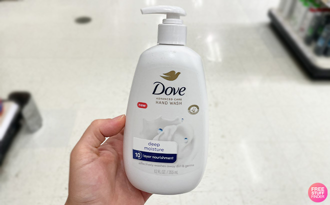 A Person Holding Dove Hand Soap