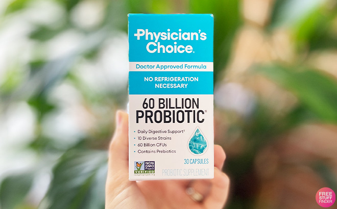 A Person Holding Physicians Choice 60 Billion Probiotics