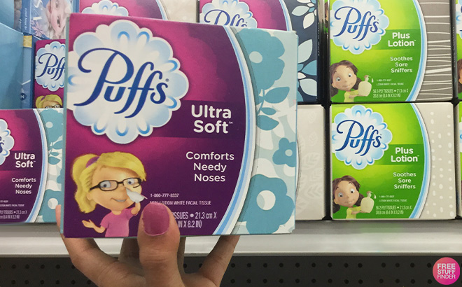 A Person Holding Puffs Facial Tissues