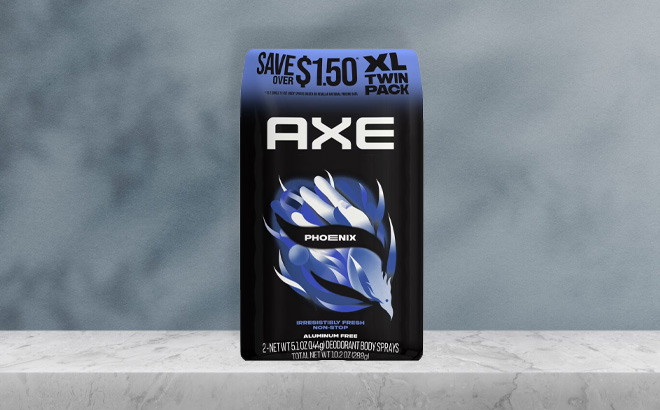 Axe Phoenix Body Deodorant Spray Twin Pack on the Table