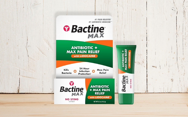 Bactine Max Antibiotic Pain Relief Ointment on the Table