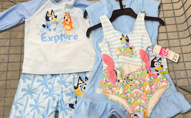 Bluey Kids Swimwear Sets in Sams Club Carts