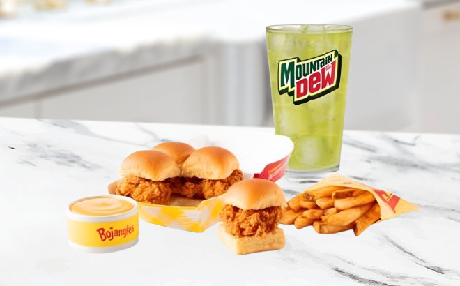 Bos Chicken Rippers Combo with a Mountain Dew