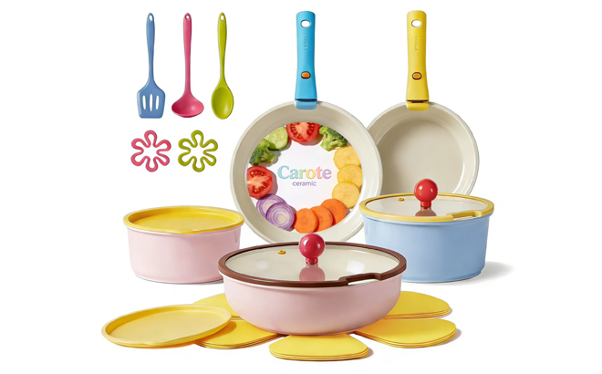 Carote 20 Piece Ceramic Nonstick Cookware Set