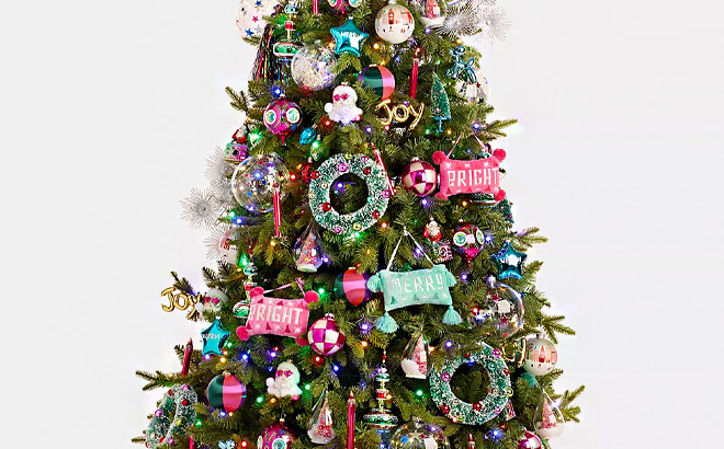 Christmas Ornaments on a Tree