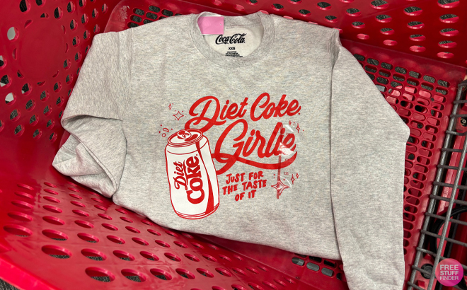 Coca Cola Womens Crewneck Diet Coke Graphic Pullover Sweatshirt in Target Cart