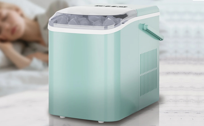 CONCETTA Portable Ice Maker Machine on a Marble Countertop
