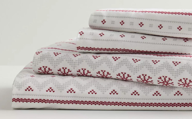 Cuddl Duds Heavyweight Cotton Flannel Sheet Set with Pillowcases
