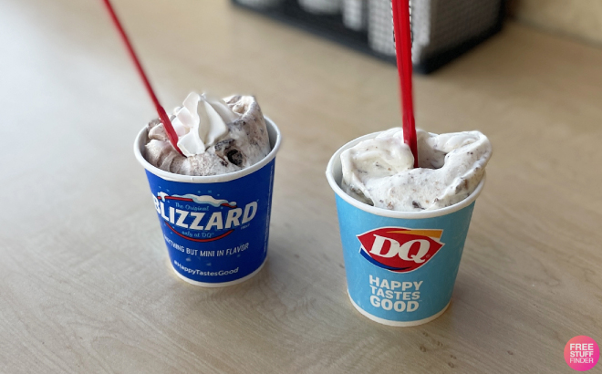 Dairy Queen Blizzard Treat and Ice Cream on Table