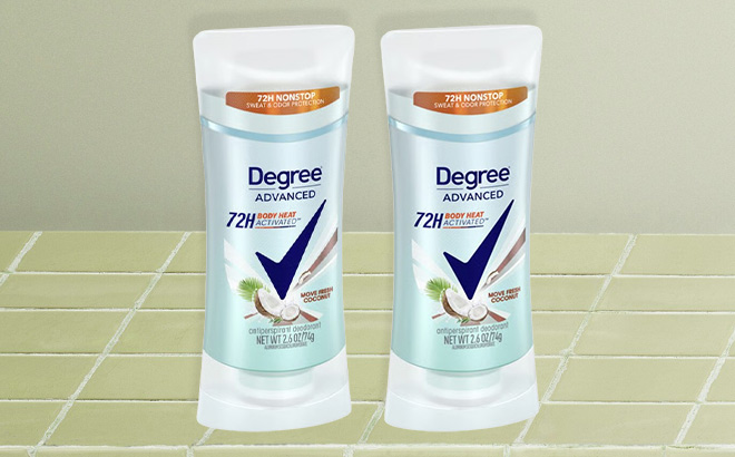 Degree Antiperspirant Deodorants on the Table