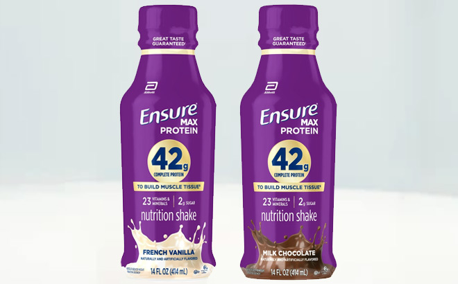 Ensure Max Protein Shakes on a Table