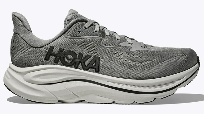 Hoka Mens Clifton 10 Shoe in Galactic Grey
