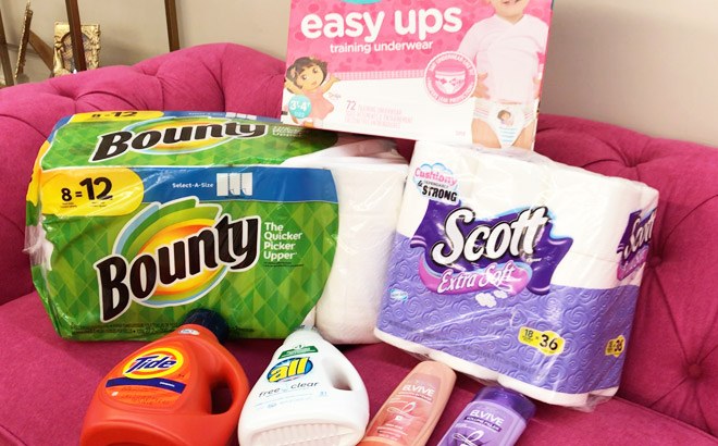 Household Items on a Pink Couch Household Items on a Pink Couch