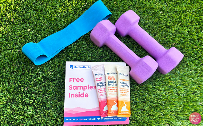 Hydrate Pack next to Workout Equipment