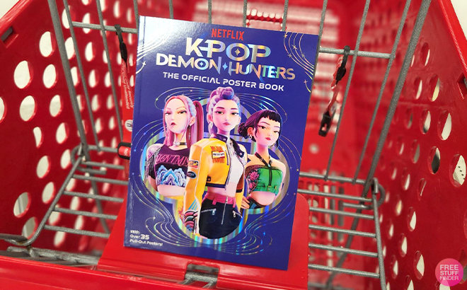 KPop Demon Hunters The Official Poster Book in a Target Cart