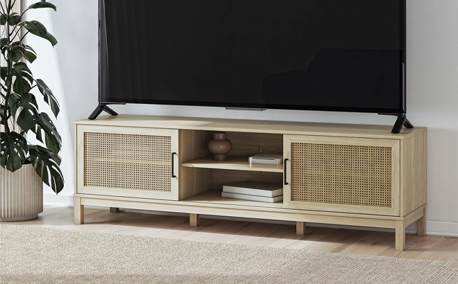 Mainstays Cane TV Stand for TVs up to 85 Inches