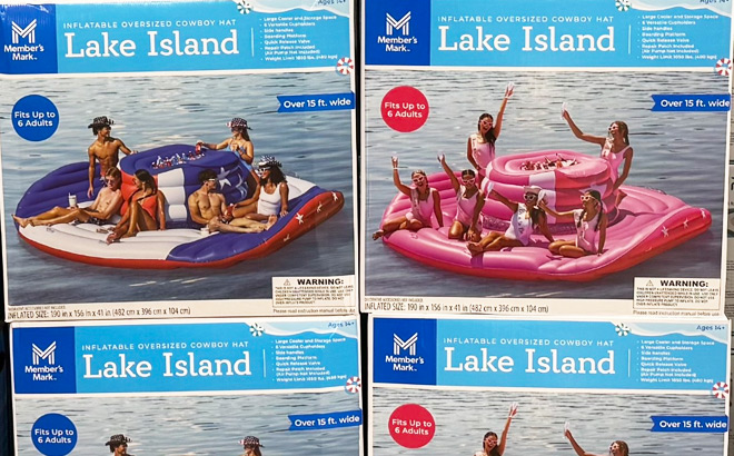 Members Mark Inflatable Oversized Cowboy Hat Lake Island