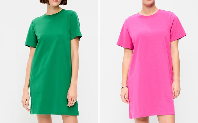 Old Navy Vintage Crew Neck Mini T Shirt Dress