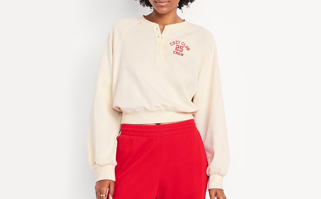 Old Navy Womens SoComfy Oversized Graphic Sweatshirt