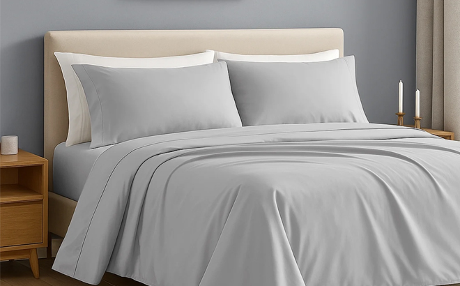 Silver 4 Piece Sheet Set