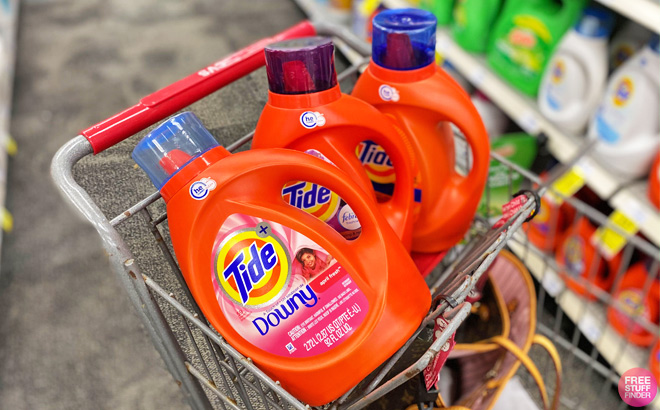 Tide Laundry Products on a Cart