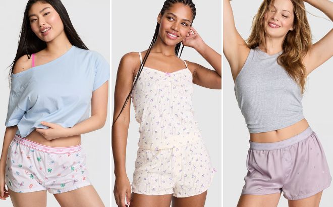 Victorias Secret PINK Sleep Separates Shorts and Tops